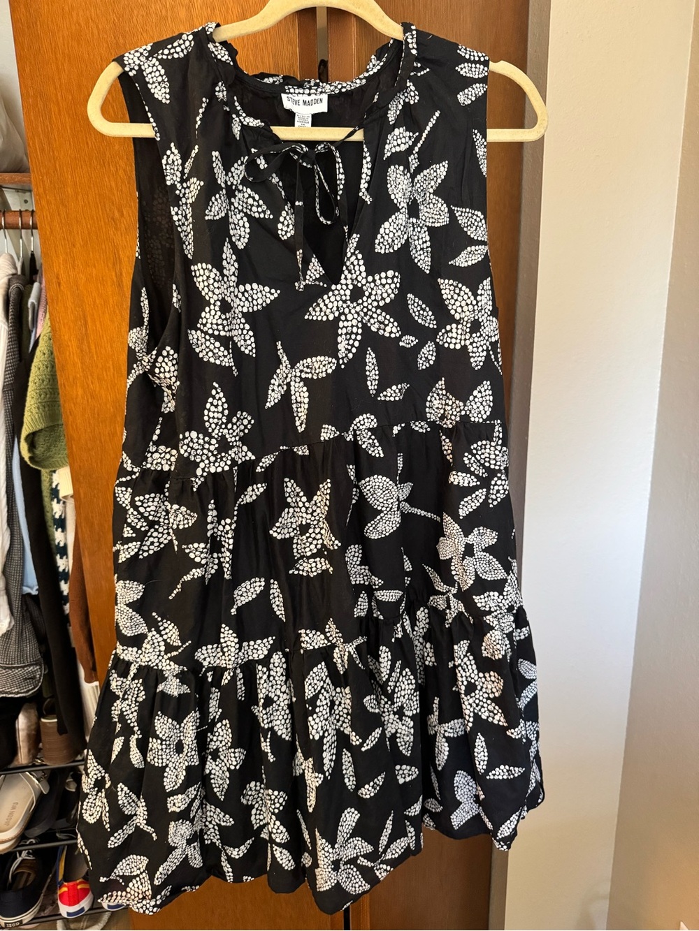 Steve Madden Black & White Floral Dress